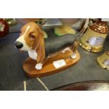 Beswick basset hound on plinth