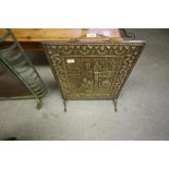 19thC Brass Fire Screen