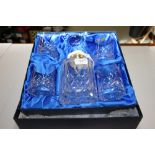 Bohemia silver mounted Crystal Decanter & 4 Glasses