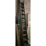 Triple Wooden Ladders, Vintage Parasol & Gate Posts (Wooden/Pair) with Fittings
