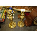Pair Brass Ejector Candle Sticks