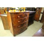 Victorian Bow Fronted Chest of Drawers - 2 Short/3 Long