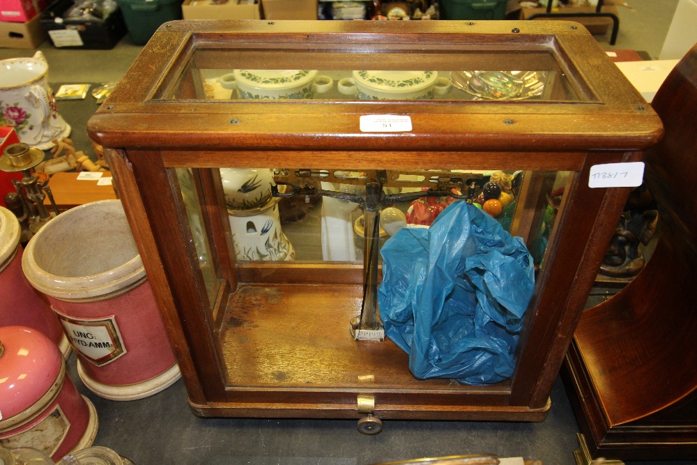 C19th Mahogany & Glass Encased Scales (London)