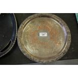 Silver plate on copper salver