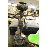 Cast bronze figural candlestick