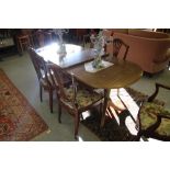 Repro twin pedestal table and six chairs