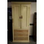 Large Painted Pine Kitchen/Larder Cupboard