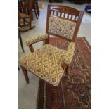 Victorian Oak Upholstered Chair