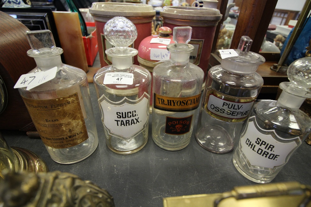 5 Apothecary Bottles