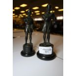 Two small cast Roman figures