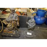 Bronze Figure on Marble Base & 1 other