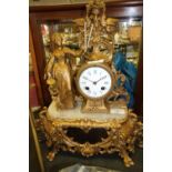 Early C19th French Ormalu Clock with Porcelain Dial