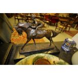 Reproduction Bronze Horse & Jockey