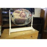 White wood frame dressing table mirror