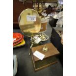 Brass Tilt Top Candle Reflector & Brass Tobacco Container