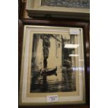 John Wright signed etching, Venice