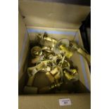 2 boxes of brass wall lights