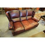 Oxblood Leather Chesterfield 3 Piece Suite