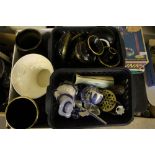 Box of miscellaneous, including Maling Vase