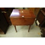 Victorian mahogany drop leaf table with drawers