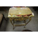 French Ormolu Hall Table with 2 onyx Shelves - top repaired