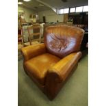 Tan Leather Recliner Armchair