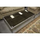 chrome and glass coffee table