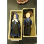 Pair of Amish Dolls in boxes