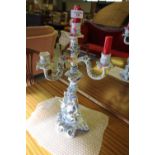 Pair of blue and white candelabra