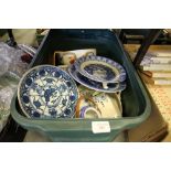 Box of Blue & White & Miscellaneous China/Pottery