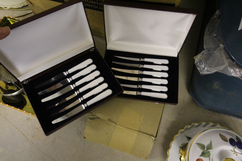 3 Boxes of Silver Spoons, Knives etc