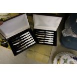 3 Boxes of Silver Spoons, Knives etc