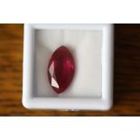 Marquise cut heated treated natural ruby, 8.32ct, sold with GGL certification