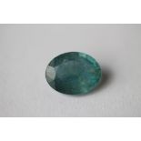 Oval cut natural emerald, 1.24ct, sold with MVM Gemmological Laboratory certification