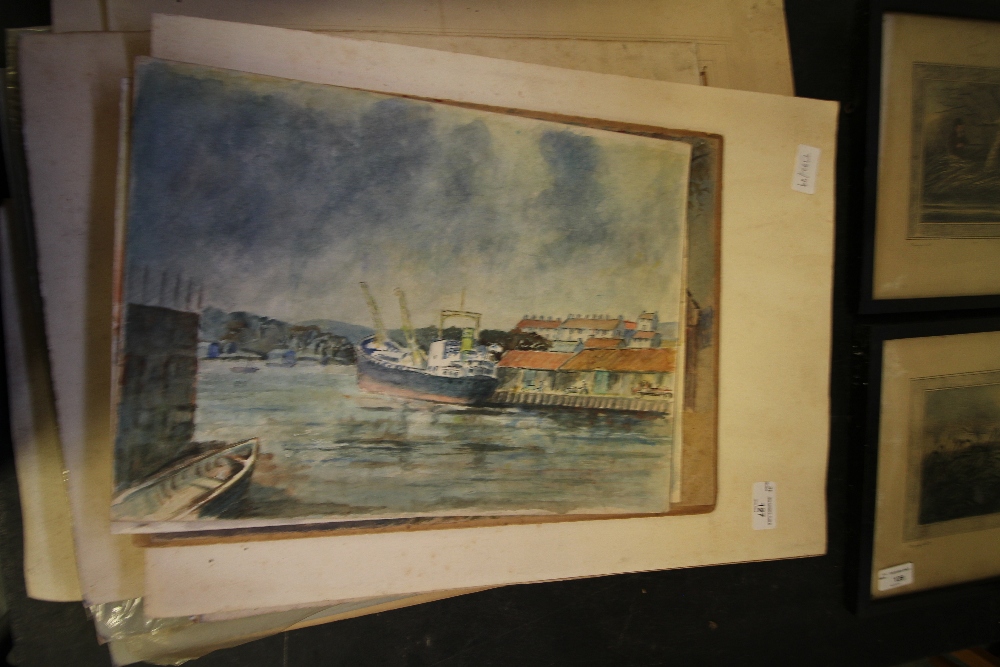Large quantity of unframed watercolours and prints - Image 2 of 4