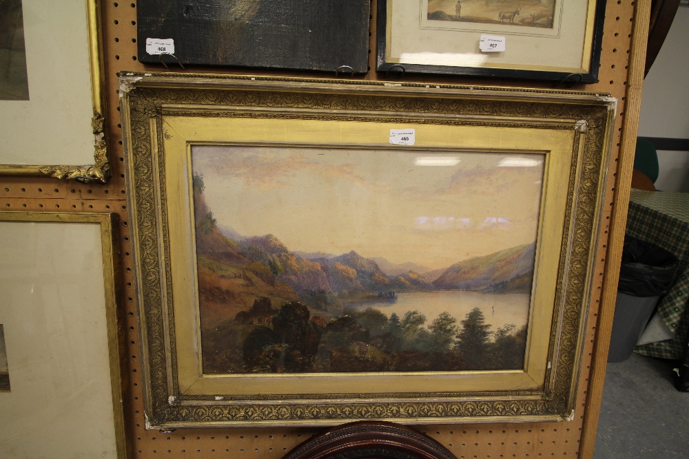 19thC Watercolour - Derwentwater, framed, titled verso, frame A/F