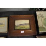 Cuthbert (?) Rigby - watercolour, pastoral landscape, framed