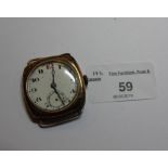 Gents Early 20thC Gold Cased Wristwatch (A/F)