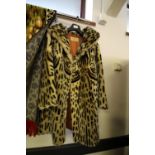 Vintage Leopard Pattern Sheep Skin Coat