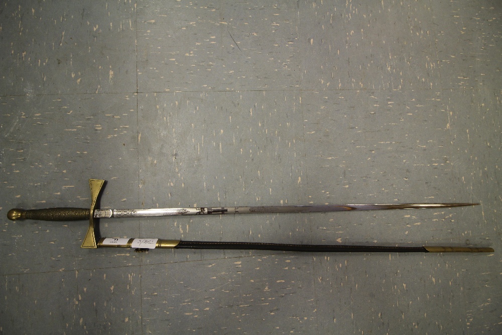 Dress Sword with brass detail - Image 2 of 3