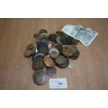 Quantity of mixed GB and world coinage
