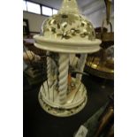 Early 20th Century brass epergne/cake stand A/F & bird cage lamp