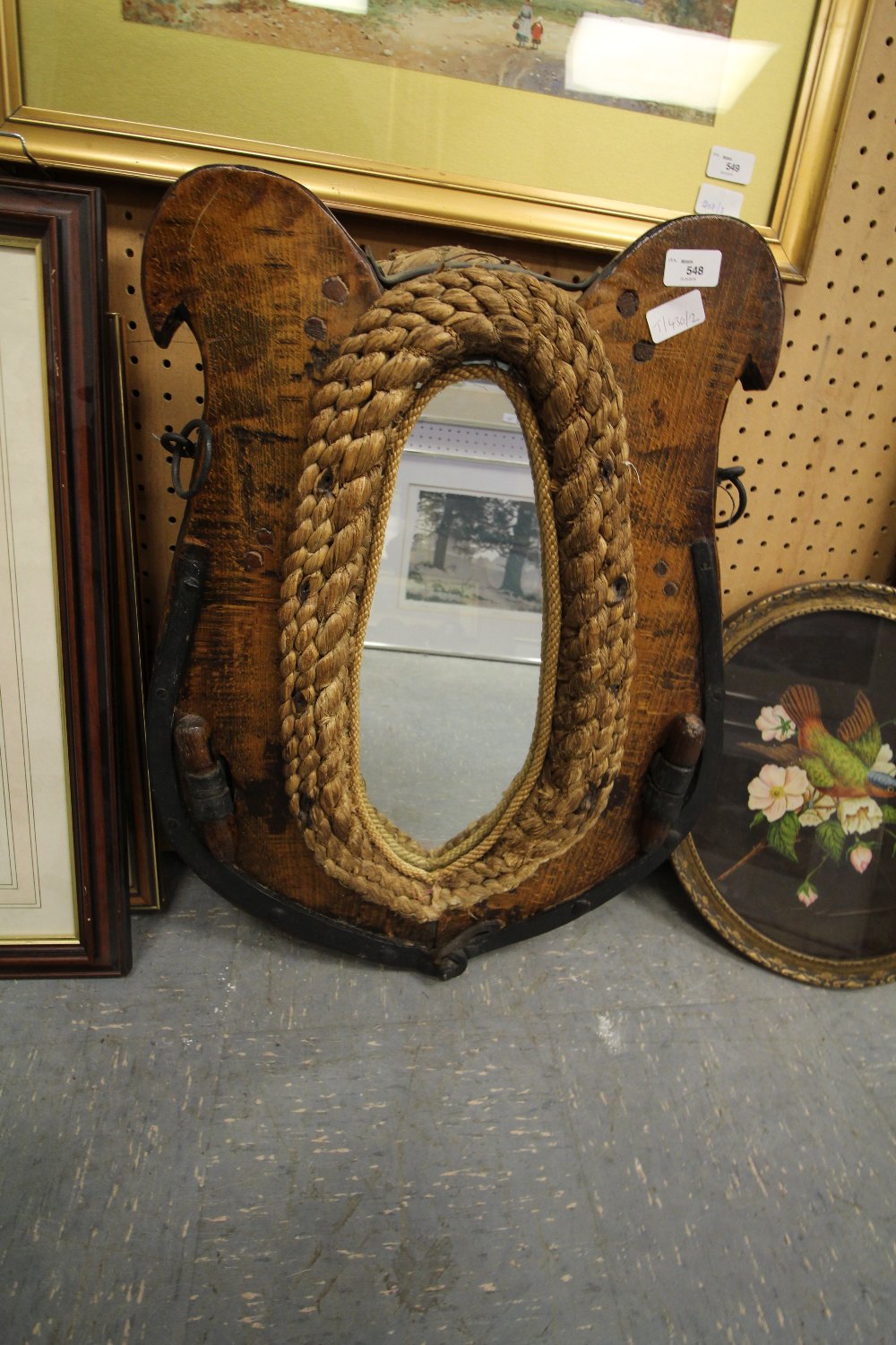 Antique Horse Collar Mirror