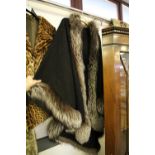 Faux Fur Trimmed Ladies Cape