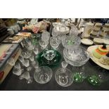 2 cut glass fruit bowls, decanter and glass ware