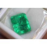 Heat treated emerald cut 8.32ct natural emerald, with GGL certificate
