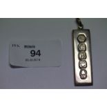 Silver ingot pendant, 16 grams