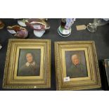 Pair of oil on boards 19th century portraits