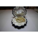Simulated Pearl Necklace - Clam Shell Form Case