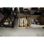 3 boxes of misc china inc Blue and White, Derby, Swans etc